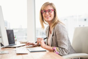 computer scientist at desk