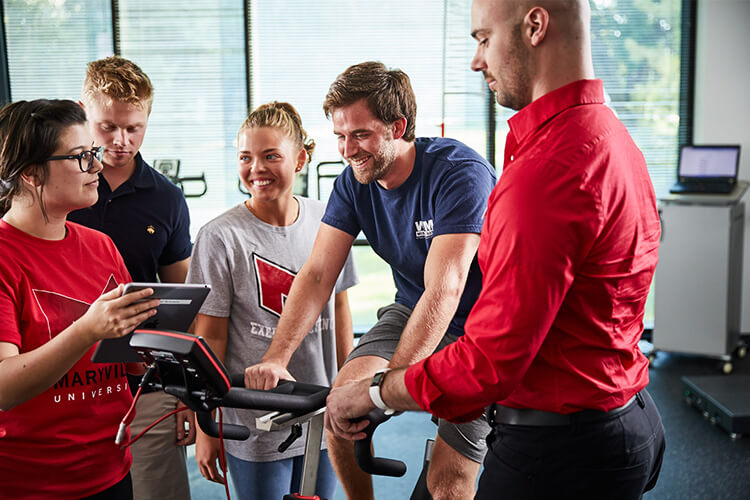 Group of Maryville students training.